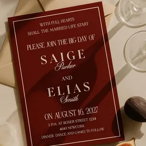 Red Wedding Invitation Set