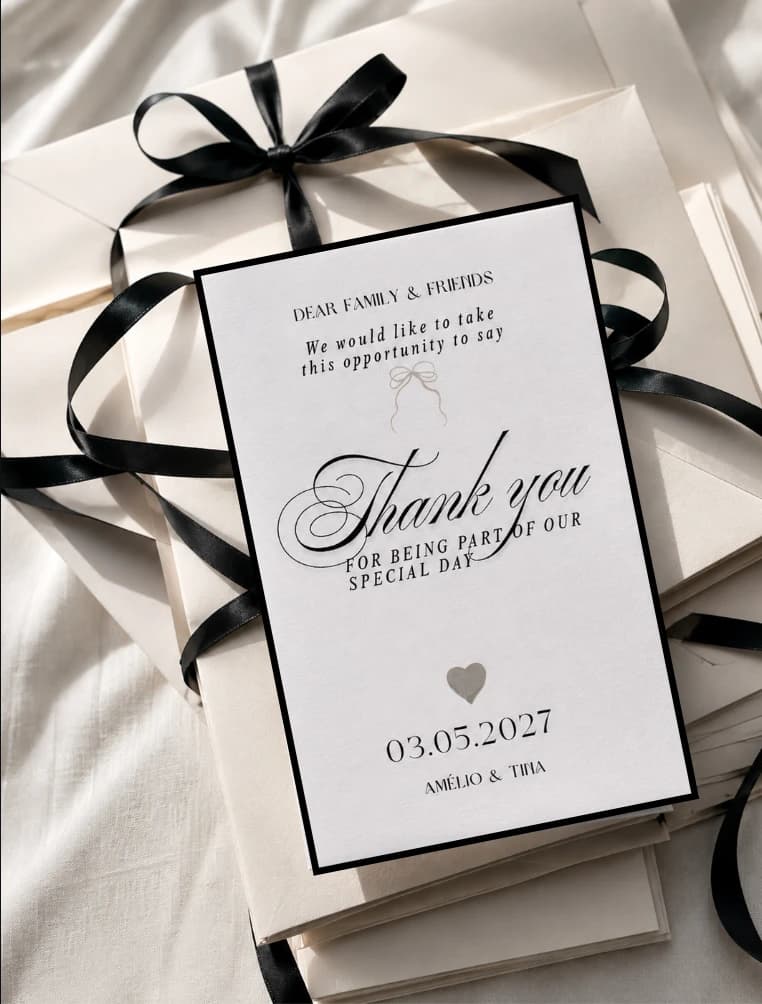 Elegant Wedding Thank You Card